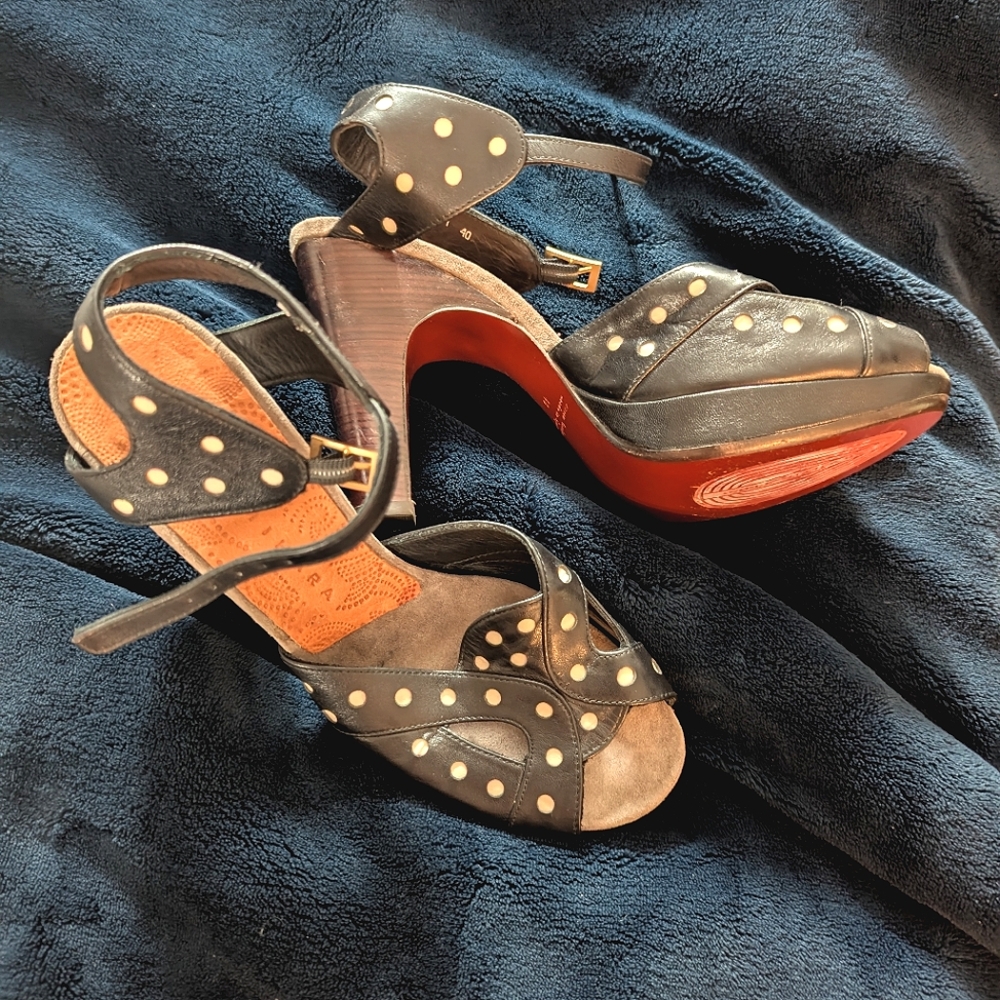 Chie Mihara Platform Polka Dot Sandals